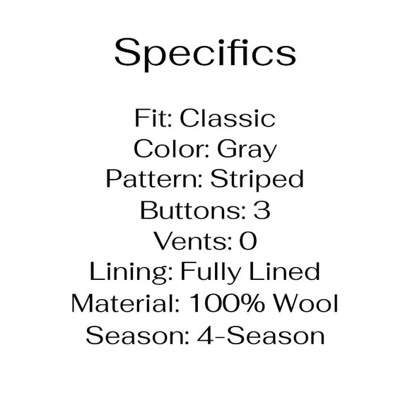 Calvin Klein 44L Gray Striped 3-Button Sport Coat Blazer Jacket G105 - Picture 4 of 11